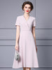 Light Pink V-neck Mother Of The Bride Dress