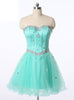 Tulle Strapless Beading Crystal Homecoming Dress