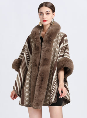 Jacquard Cardigan Shawl Cloak