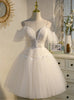 Ivory Tulle Lace Straps Homecoming Dress