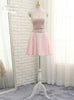 Pink Chiffon Halter Beading Homecoming Dress