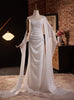 White Mermaid Strapless Pleats Wedding Dress