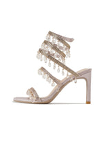 Snake-wound Crystal Pendant Rhinestone High Heels