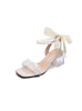 Summer Pearl Bow Strap Sandals