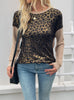 Retro Long Sleeve Crewneck Leopard Top