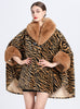 Wool-padded Imitation Rabbit Dur Collar Shawl Cloak