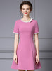 Pink Purple Short Sleeve Mother Of The Bride Dress