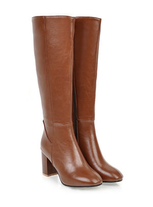 Square Toe Thick Heels and High Heels Boots