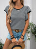 Striped Round Neck Short Sleeve T-shirt Shirt