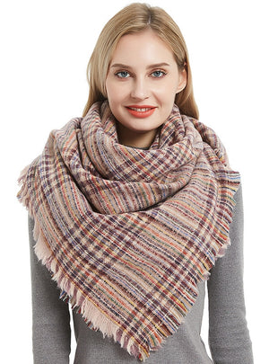 Plaid Square Scarf Thickened Scarf Shawl