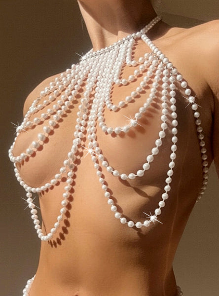 Top Pearl Jewelry Swimsuit Sexy Bikini
