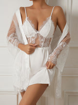 Sexy Set White Nightgown Pajamas