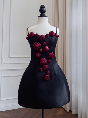 Flower Suspender Three-dimensional Flower Dress