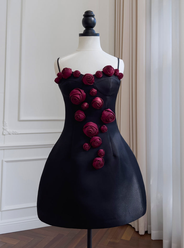 Flower Suspender Three-dimensional Flower Dress