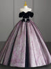 Black Velvet Tulle Ball Gown Prom Dress