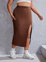 Sexy Split Elastic Waist Elastic Skirt