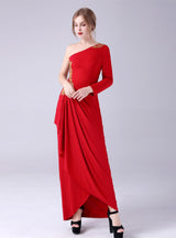 Red Long Sleeve Appliques Mother Of The Bride Dress