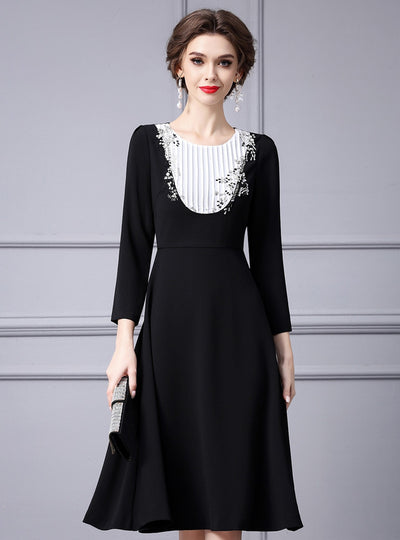 Black Long Sleeve Mother Of The Bride Dress
