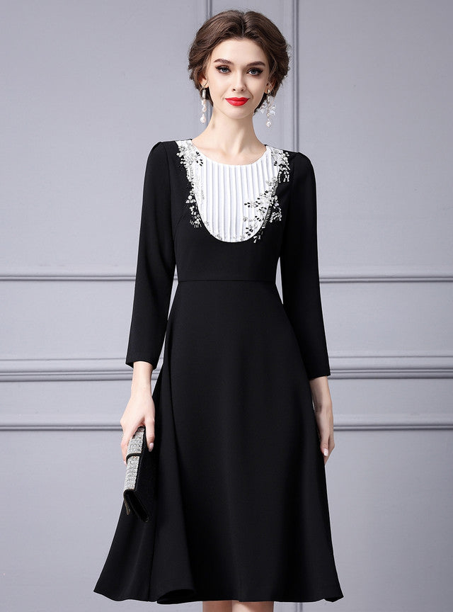 Black Long Sleeve Mother Of The Bride Dress
