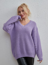 Sexy Loose Fashion Casual V-neck Sweater