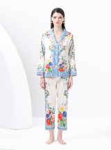 Palace Printed Long-sleeved Shirt+Wide-leg Pants Two-piece Suit