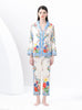 Palace Printed Long-sleeved Shirt+Wide-leg Pants Two-piece Suit