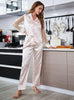 Silk-like Long Sleeve Pajamas Set