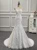 White Mermaid Lace Appliques Wedding Dress