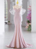 Pink Mermaid Spaghetti Straps Prom Dress