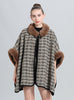 Wool Padded Plaid Fringed Knitted Shawl