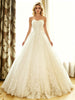 White Tulle Lace Strapless Wedding Dress