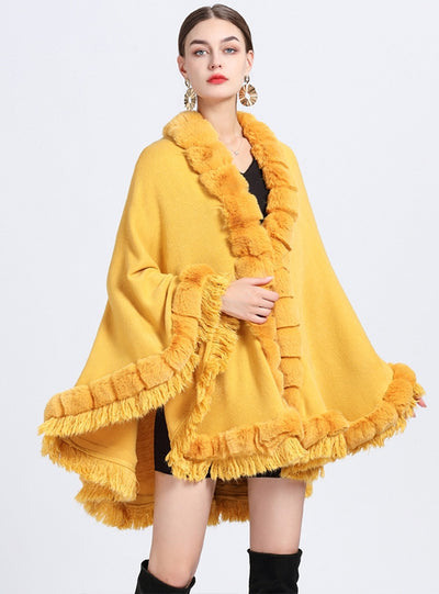 Fringe Plus Size Knit Cardigan Loose Cloak