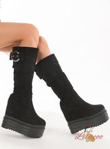 High Elastic Wedge High Heel Boots
