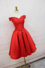 Red Satin Pleats Homecoming Dress