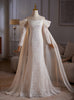 White Mermaid Lace Long Sleeve Wedding Dress