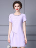 Purple Short Sleeve Mother Of The Bride Dress