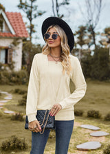 Solid Color Loose Long Sleeve T-shirt