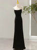 Black Mermaid Velvet Spaghetti Straps Prom Dress
