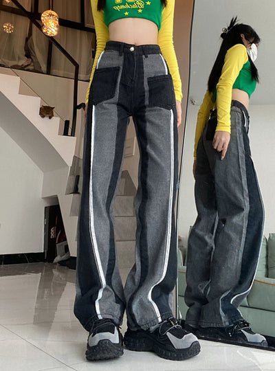 Contrast Straight Pant Jeans