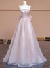 Pink Sequins Spaghetti Straps Prom Dress With Bow