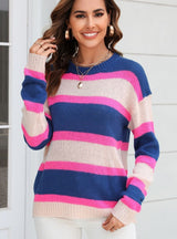 Spliced Striped Oullover Sweater