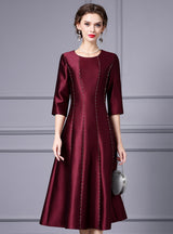 Fuchsia Satin Beading Mother Of The Bride Dress