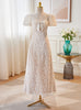 Lace Backless Tea Length Wedding Dress