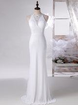 White Mermaid Sequins Beading Prom Dress
