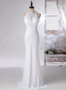 White Mermaid Sequins Beading Prom Dress