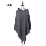 Knitted Hooded Cloak Shawl Pullover Cloak
