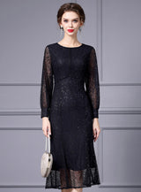 Black Long Sleeve Mother Of The Bride Dress
