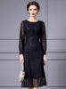 Black Long Sleeve Mother Of The Bride Dress