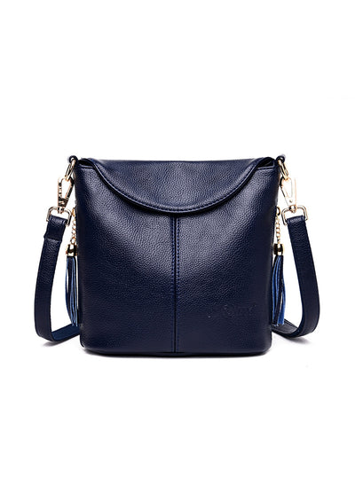 Large Capacity Soft Leather Bucket Bag Shoulder Bag