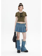 Lace Up Retro Short Sleeve T-shirt